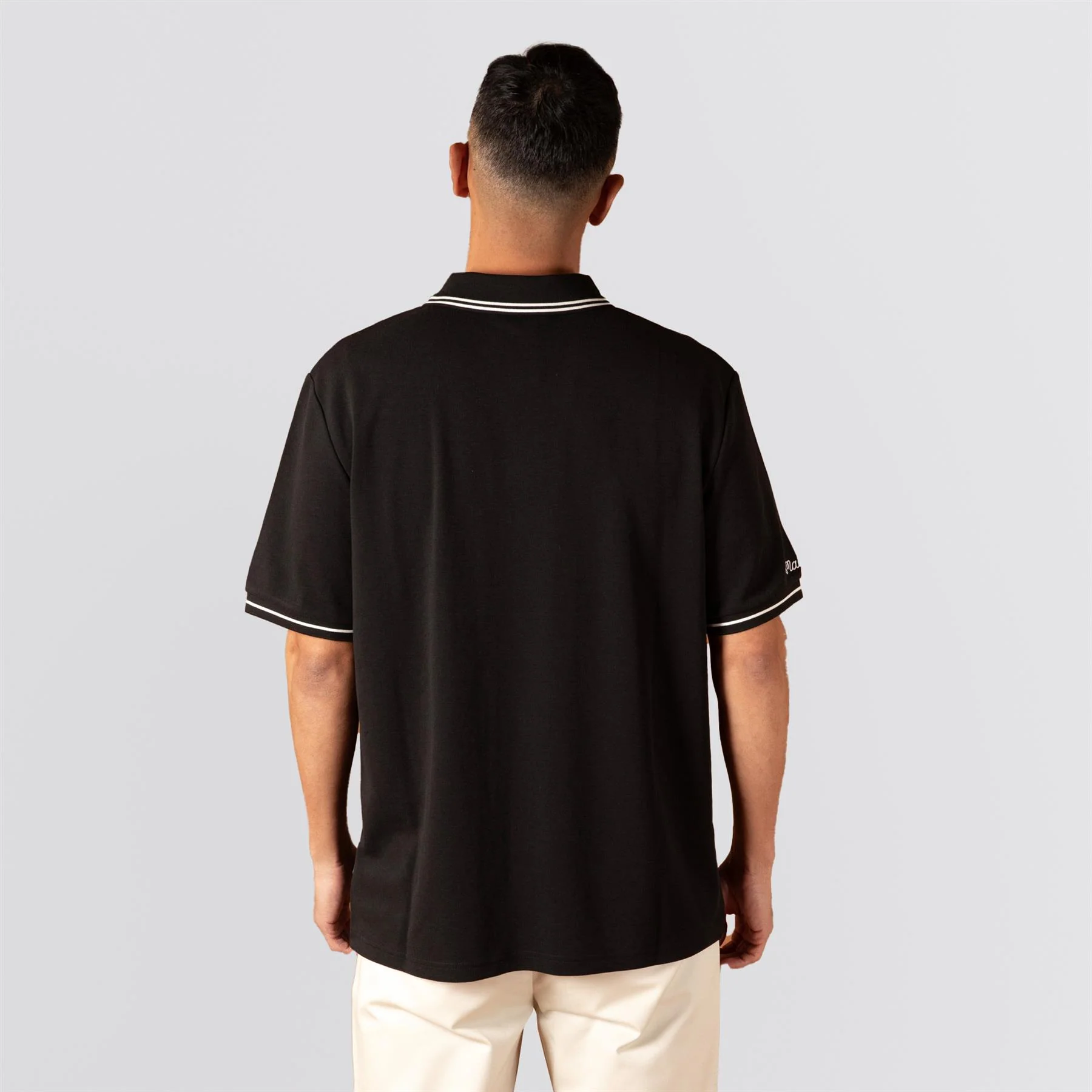 Fairway Applique Pique Polo Black - Image 3