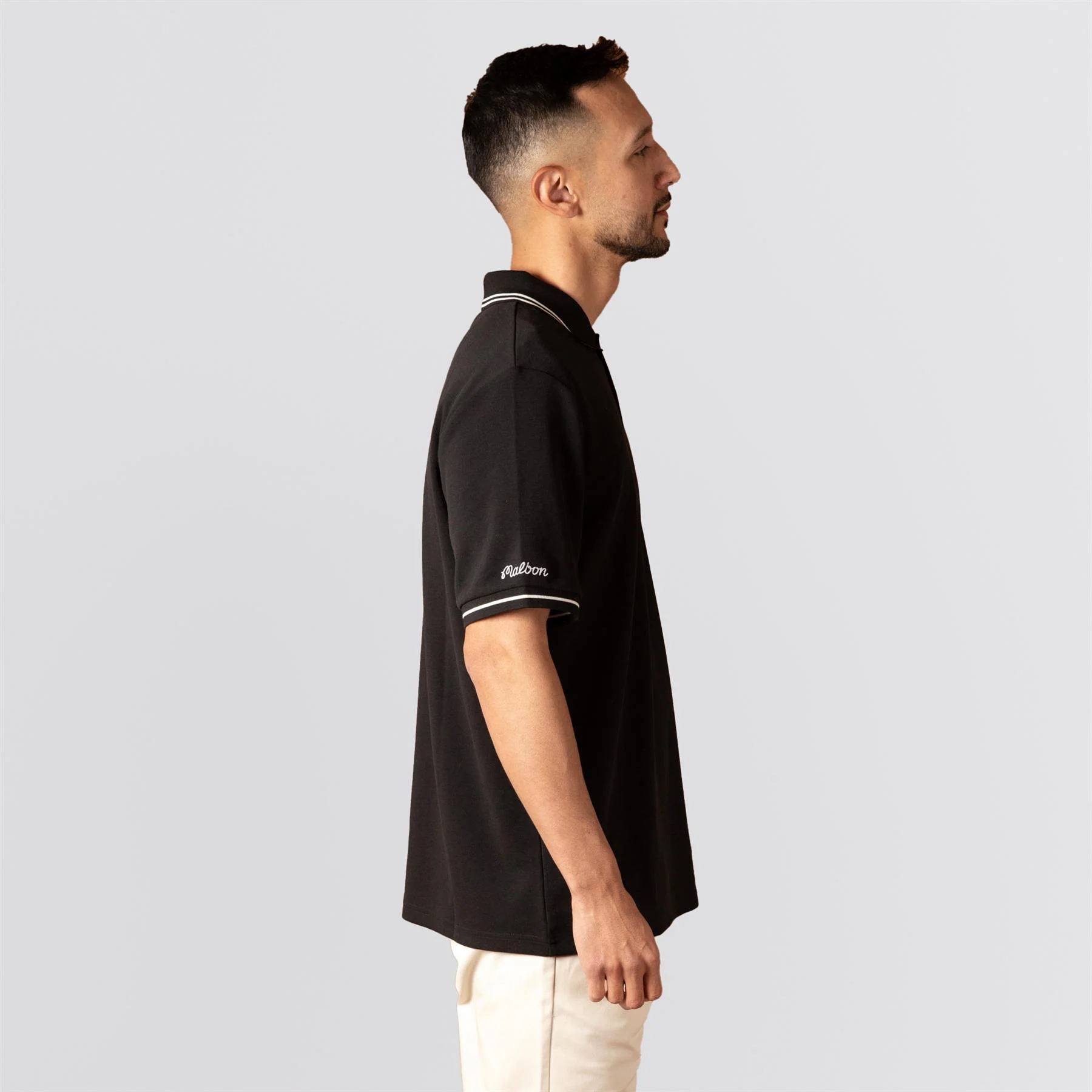 Fairway Applique Pique Polo Black - Image 4