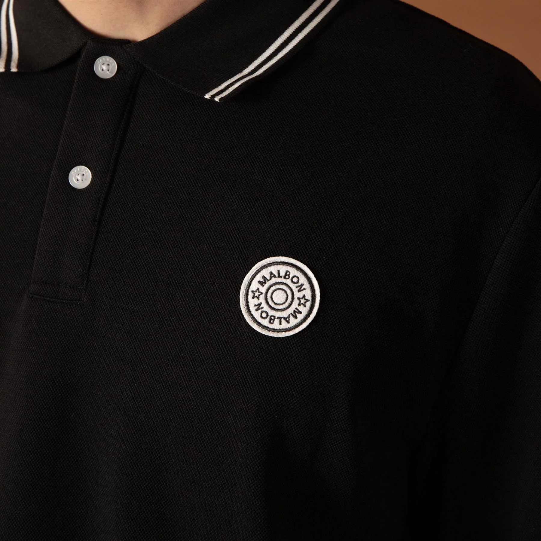 Fairway Applique Pique Polo Black - Image 5