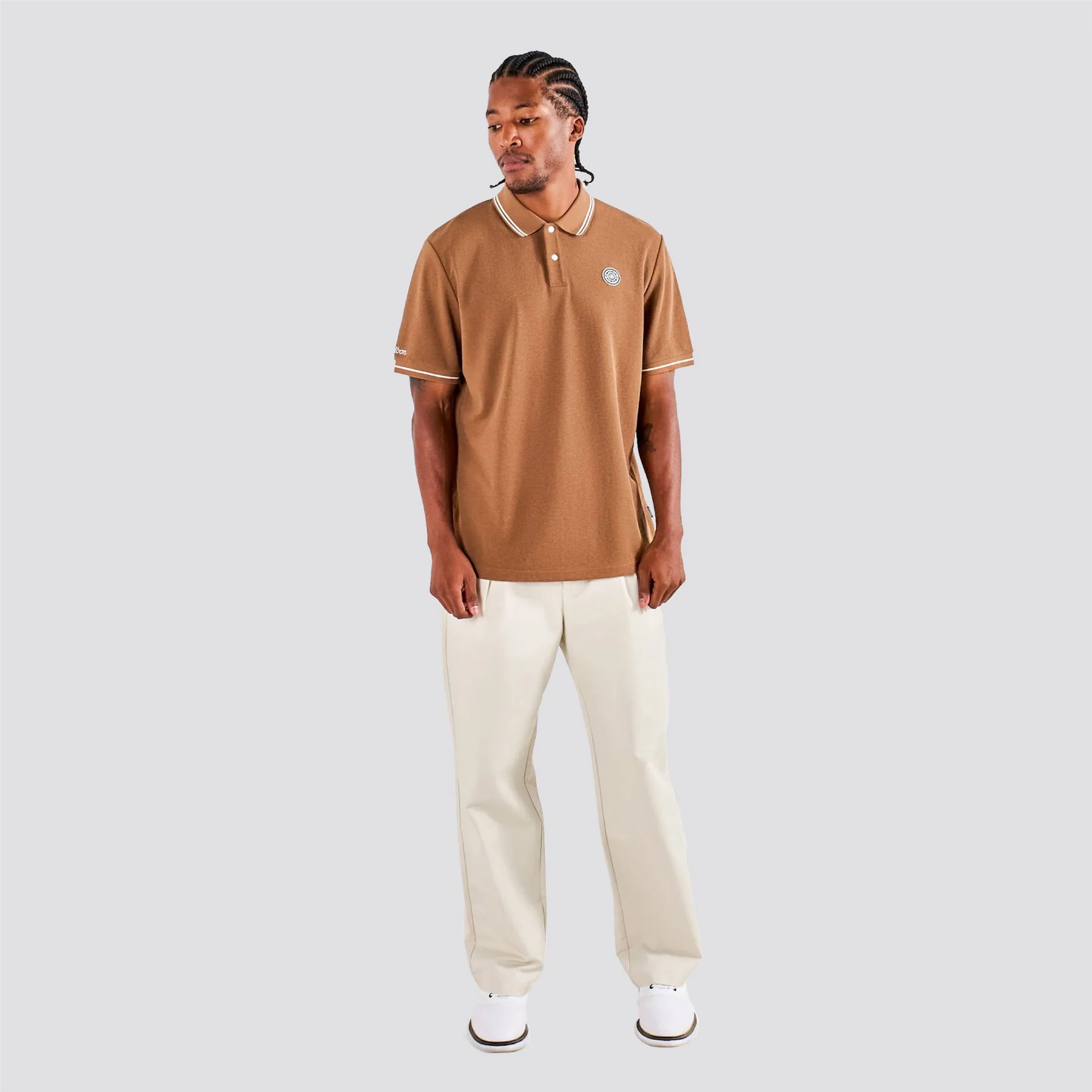 Fairway Applique Pique Polo British Tan - Image 3