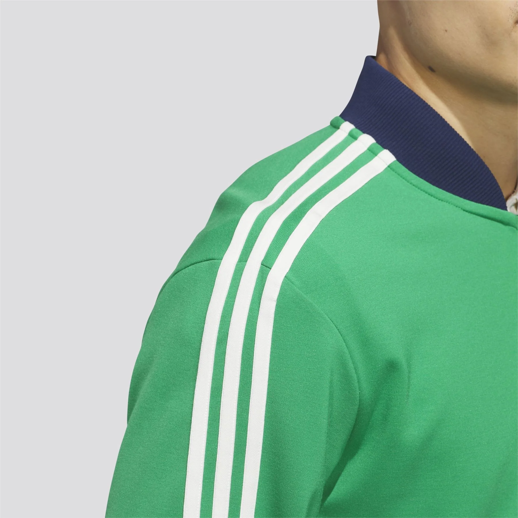 Originals 3-Stripe Quarter Zip Green/Night Indigo - Image 6