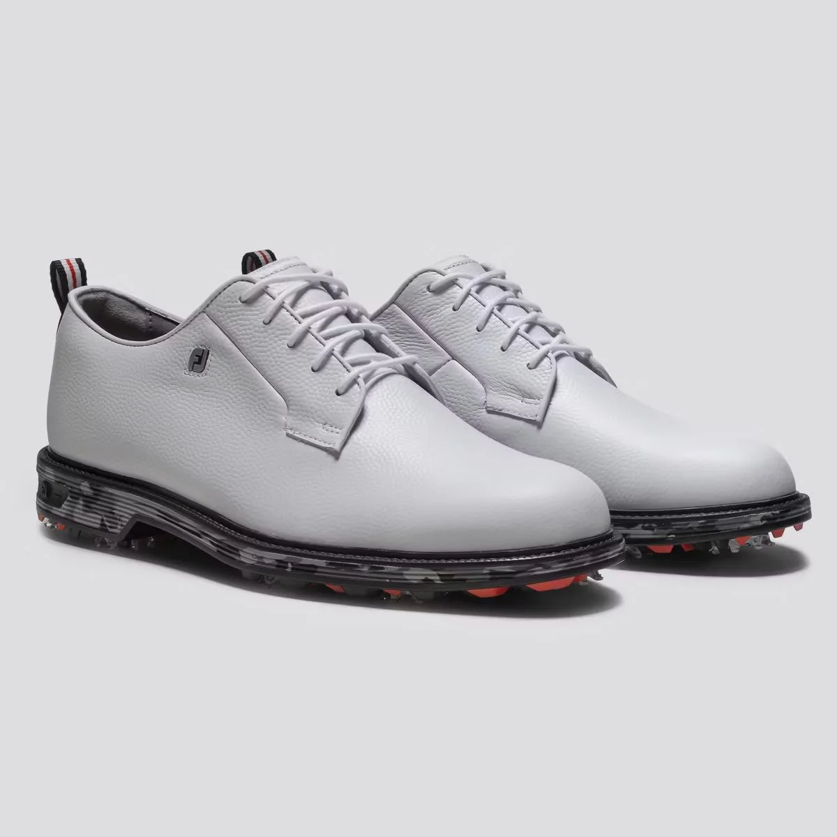 Premiere Series Field Golf Shoes Cleated Laced Golf Shoes White/Black/Red - Image 3