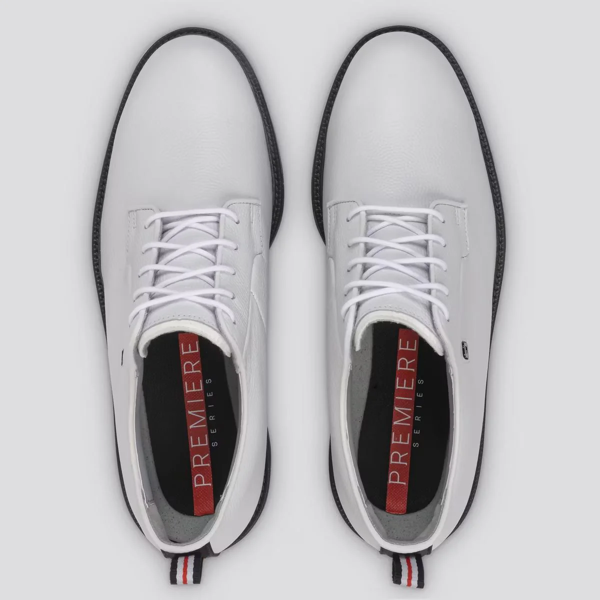Premiere Series Field Golf Shoes Cleated Laced Golf Shoes White/Black/Red - Image 5