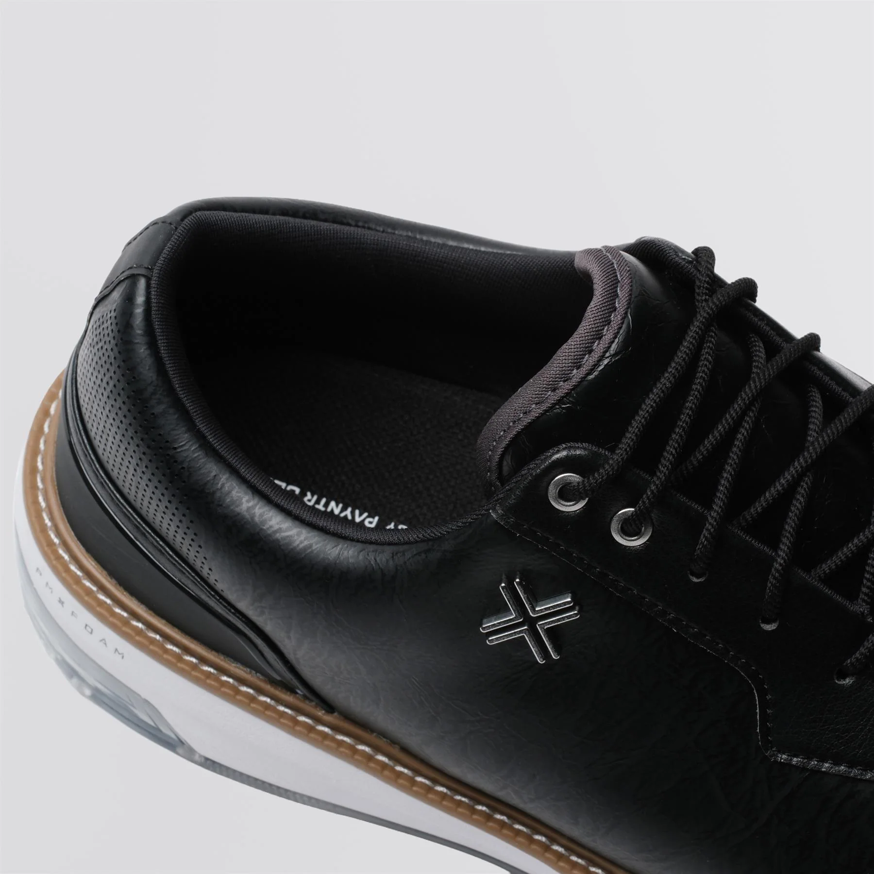 Reserve Classic Tour RS Spiked Golf Shoes Black/White/Tan - Image 7