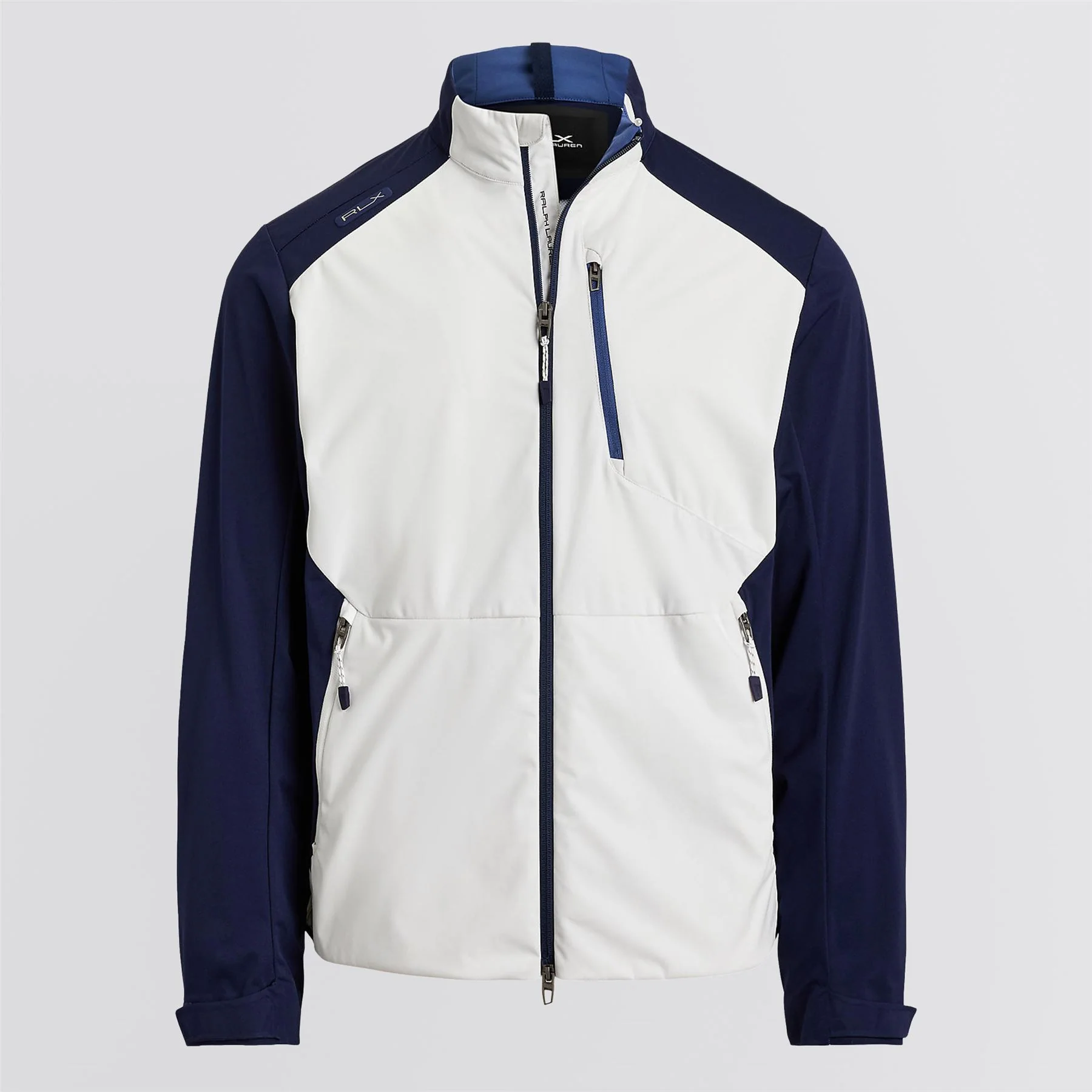 RLX Full Zip Stratus Packable Jacket Ceramic White/Refined Navy - Image 5