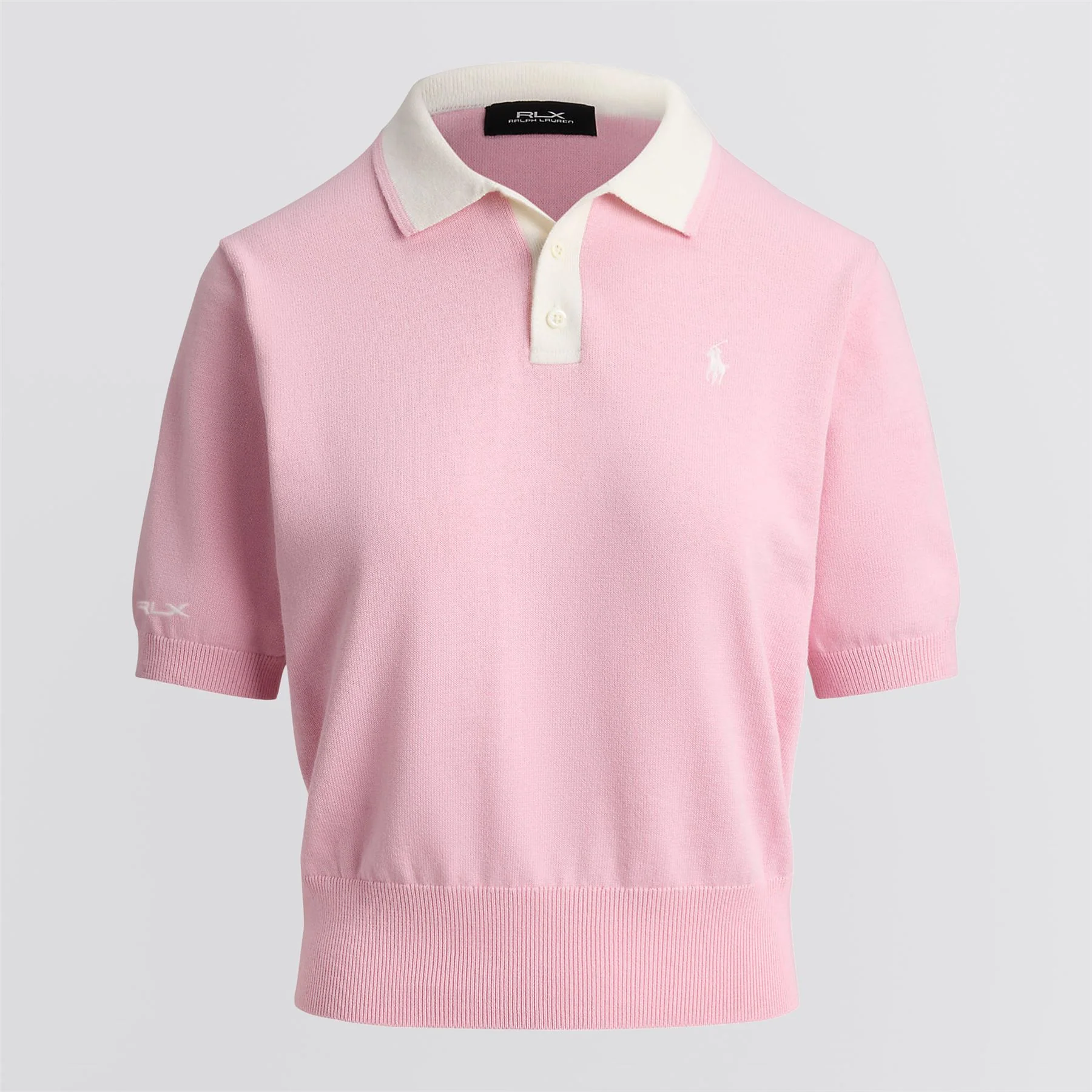 RLX Womens Cotton Blend Sweater Polo Light Pink/White Splash - Image 6