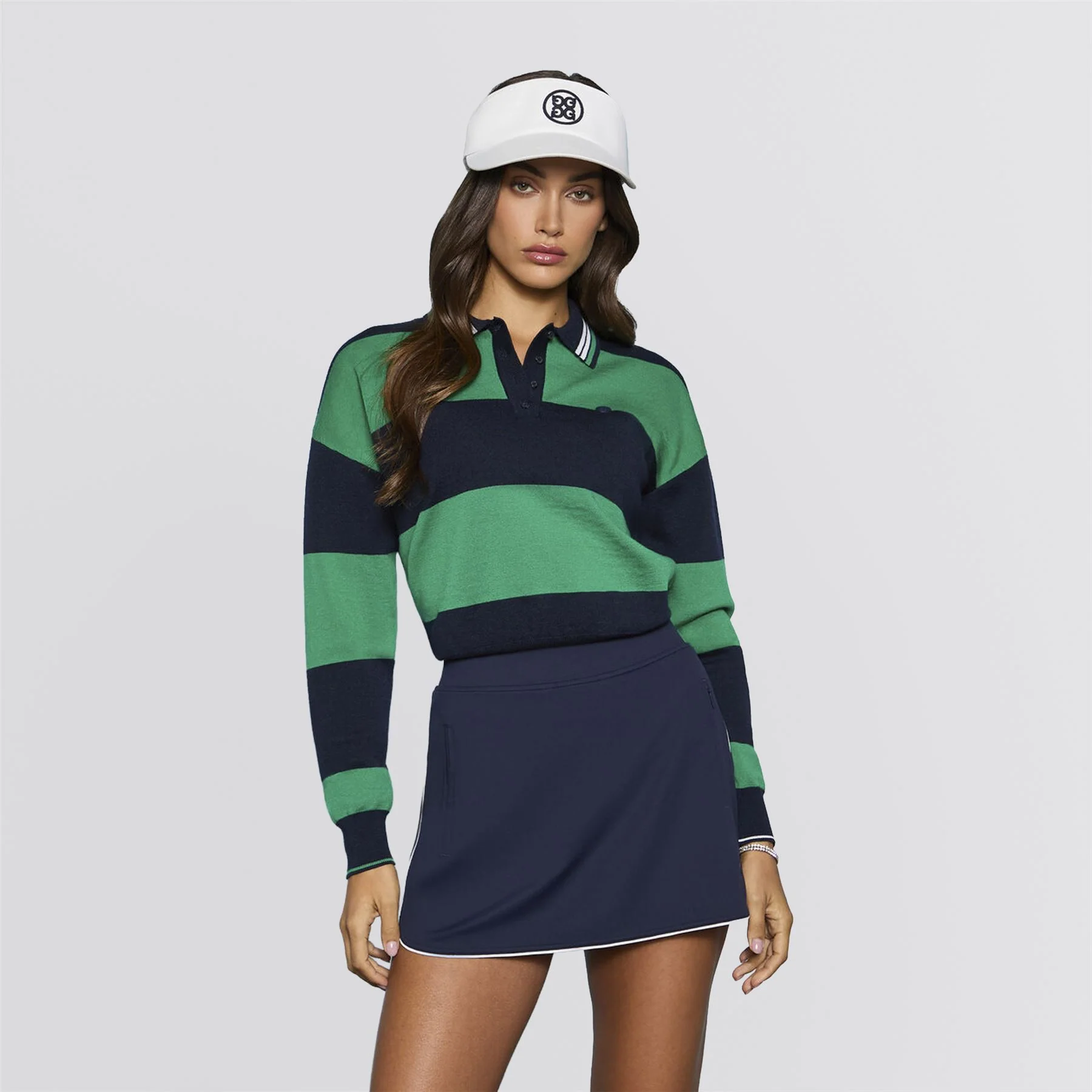 Rugby Merino Wool LS Sweater Polo Twilight/Dark Clover