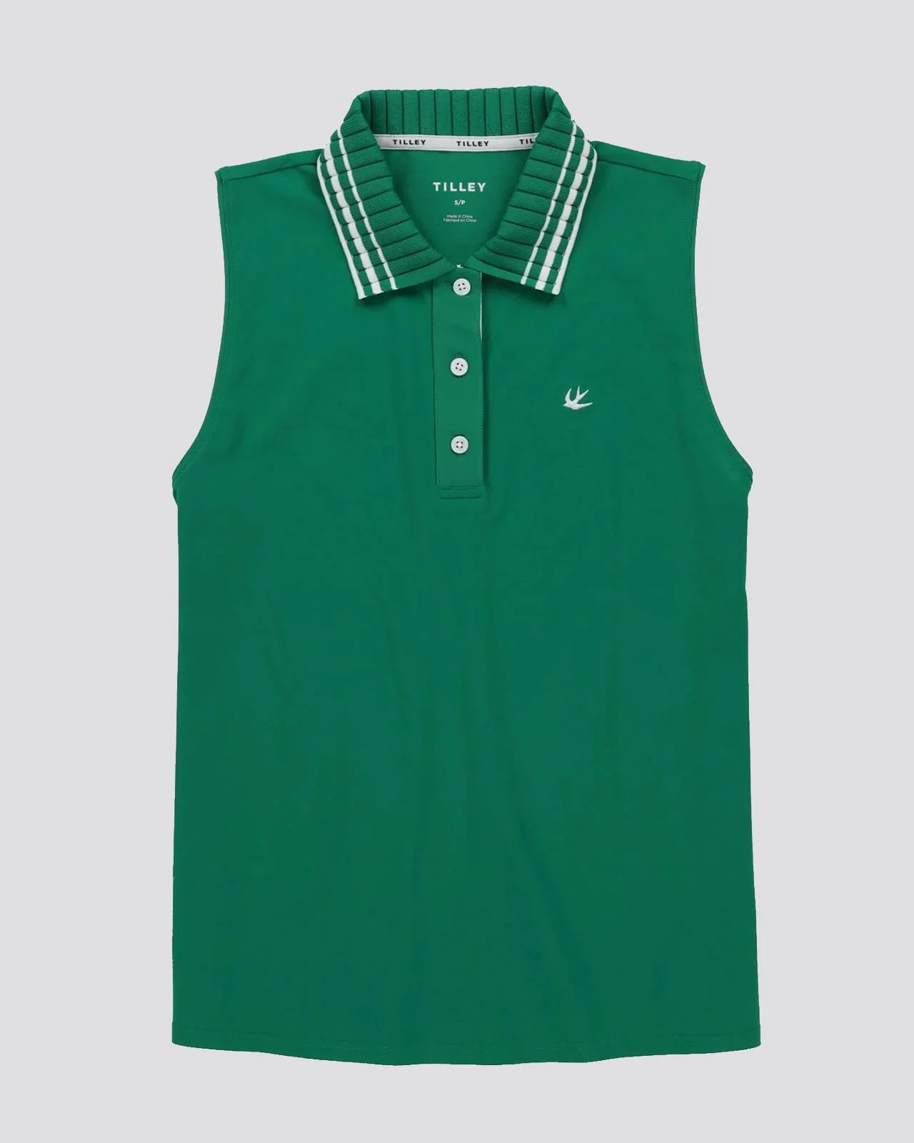 Womens Supima Pique SL Polo Green/White - Image 3