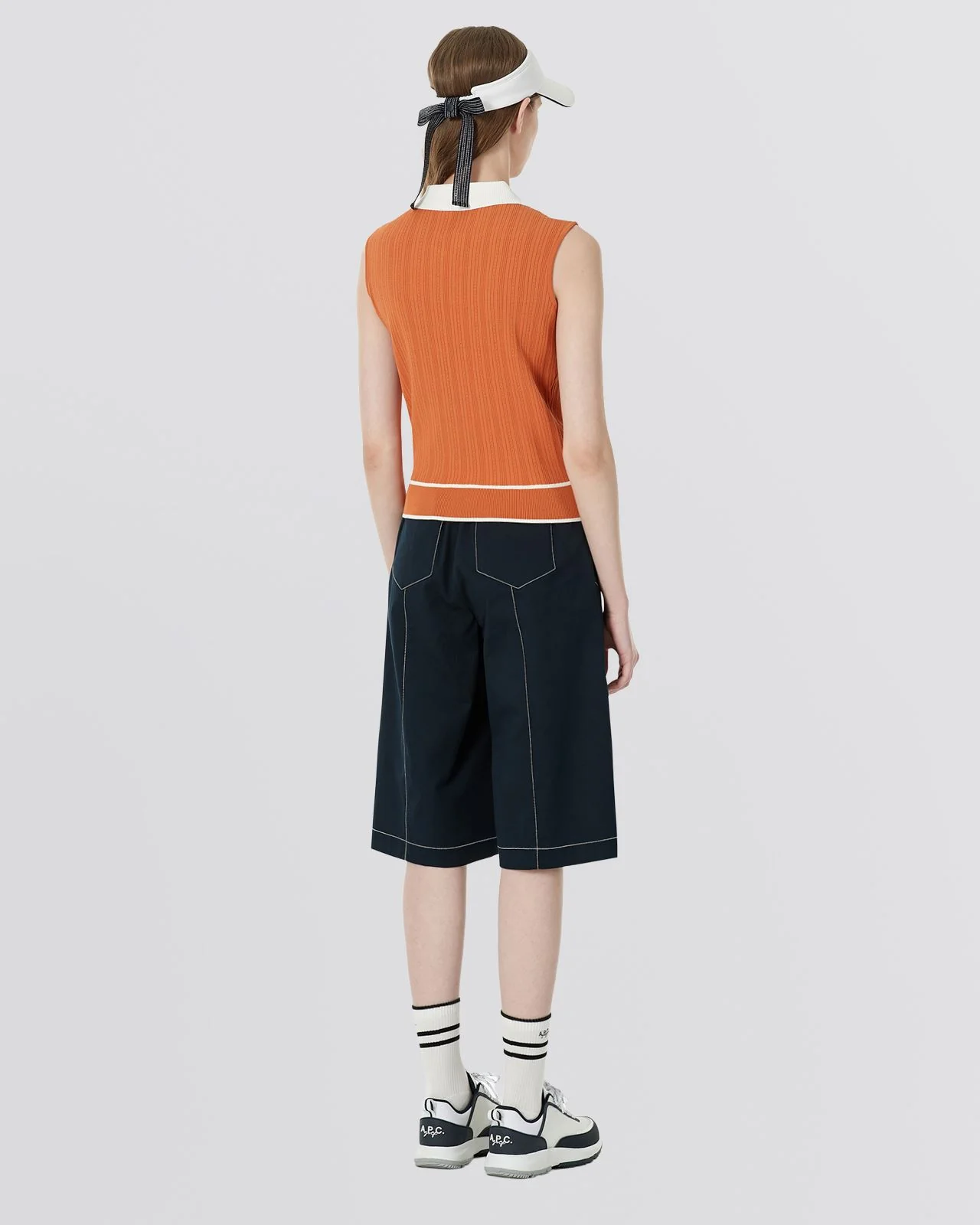 Syra Sleeveless Polo Orange - Image 3