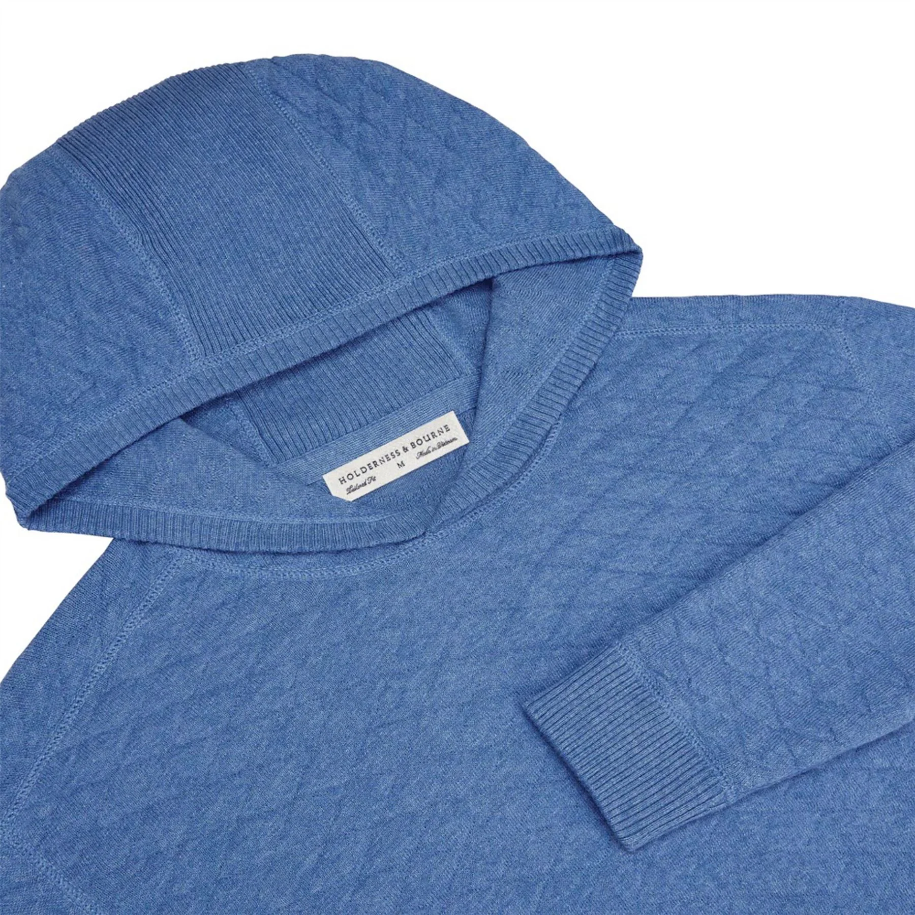 The Wallace Hooded Sweater Heathered Marlin Blue - Image 3