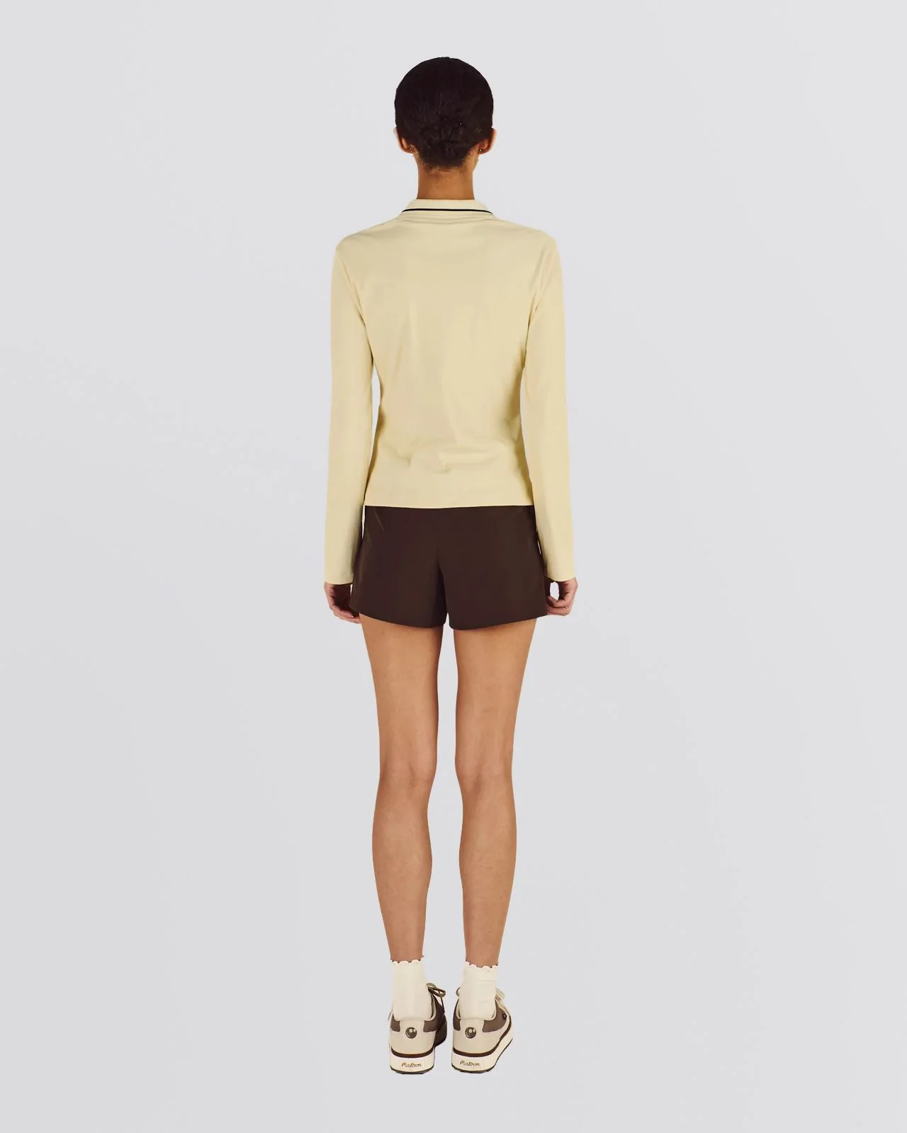 Womens Aleja LS Polo Light Yellow - Image 2