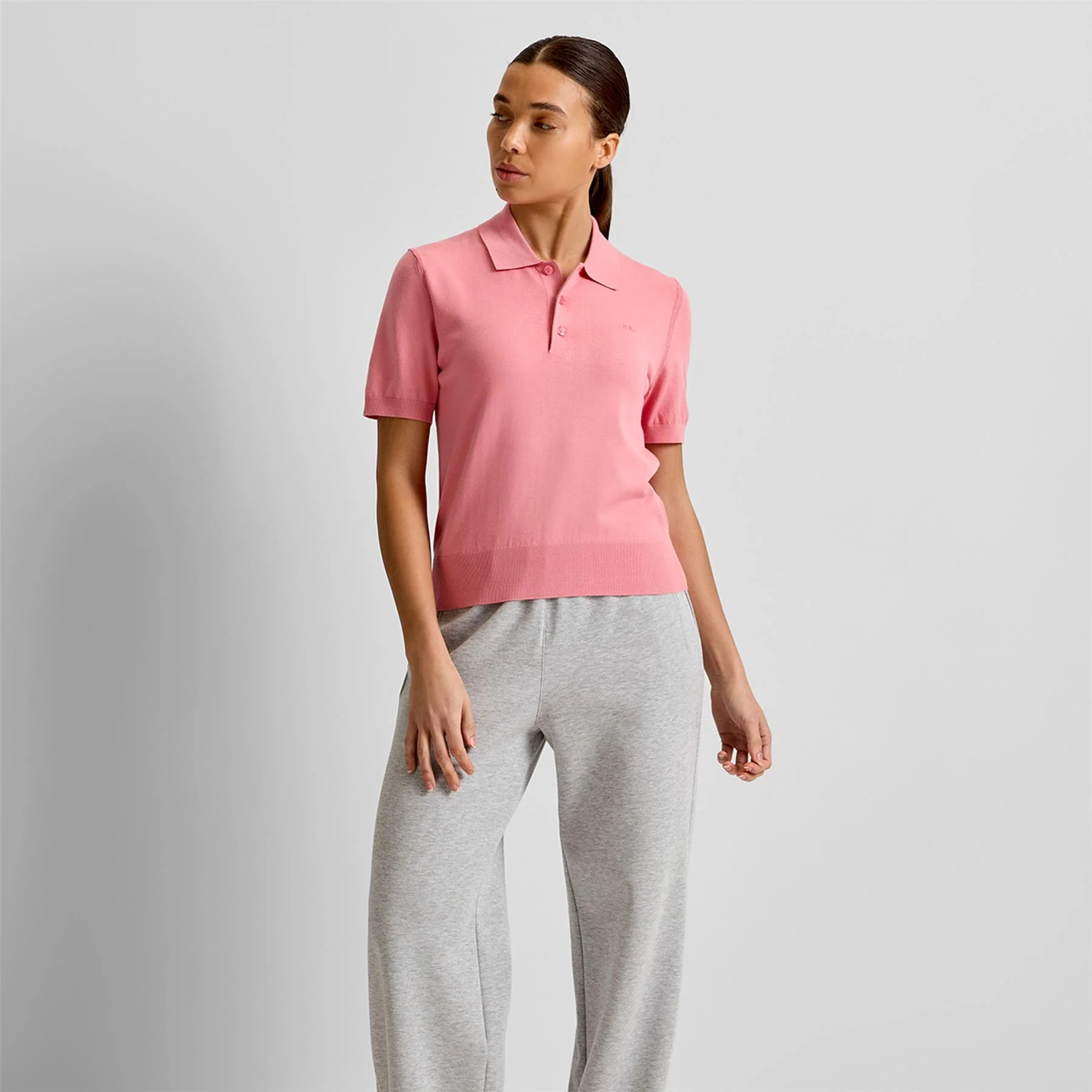Womens Blake Knit Polo Flamingo Plume - Image 3