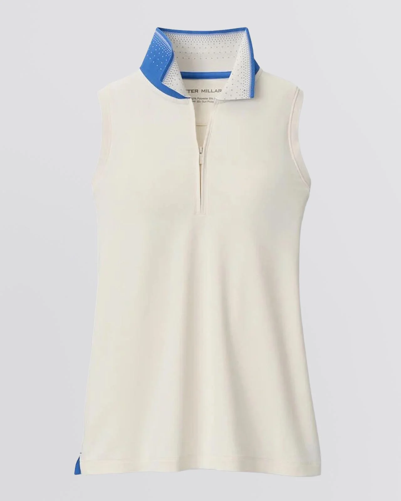 Womens Chrissie Sleeveless Zip Polo Ivory/Blue Starling - Image 5