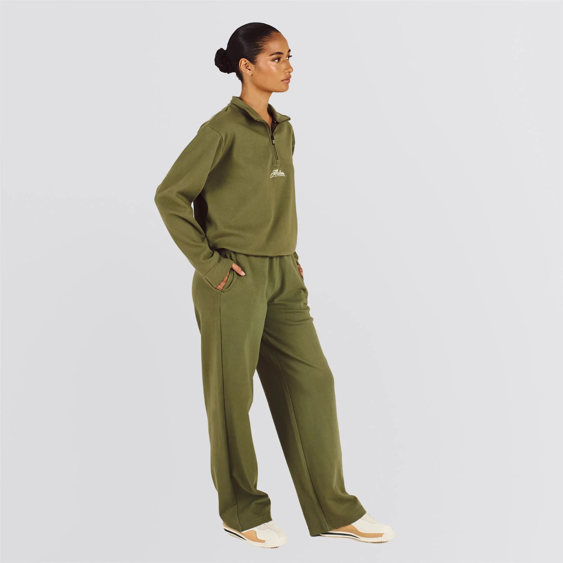 Womens Cleo Half Zip Sweatshirt Olivine - Image 4