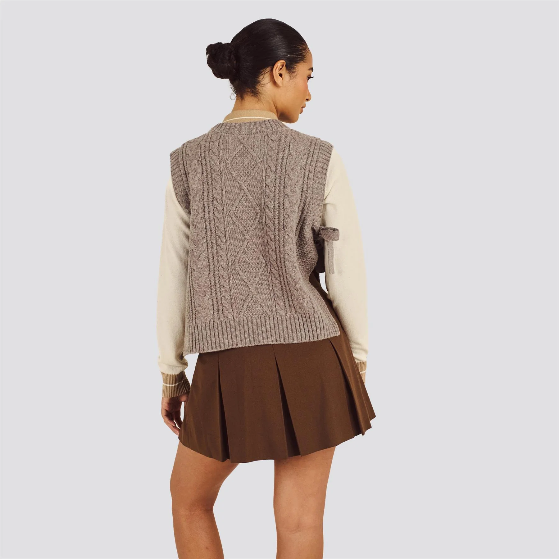 Womens Elspeth Sweater Vest Light Brown - Image 4