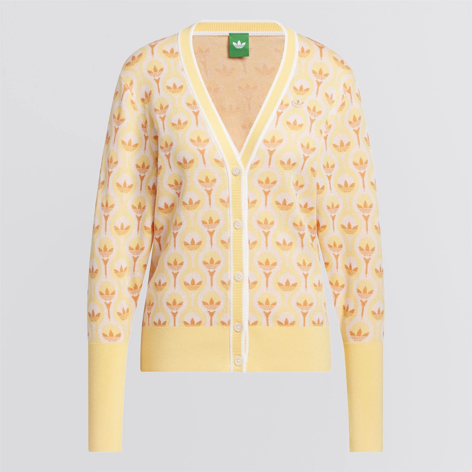 Womens Originals All Over Cardigan White/Ice Tangerine - Image 6