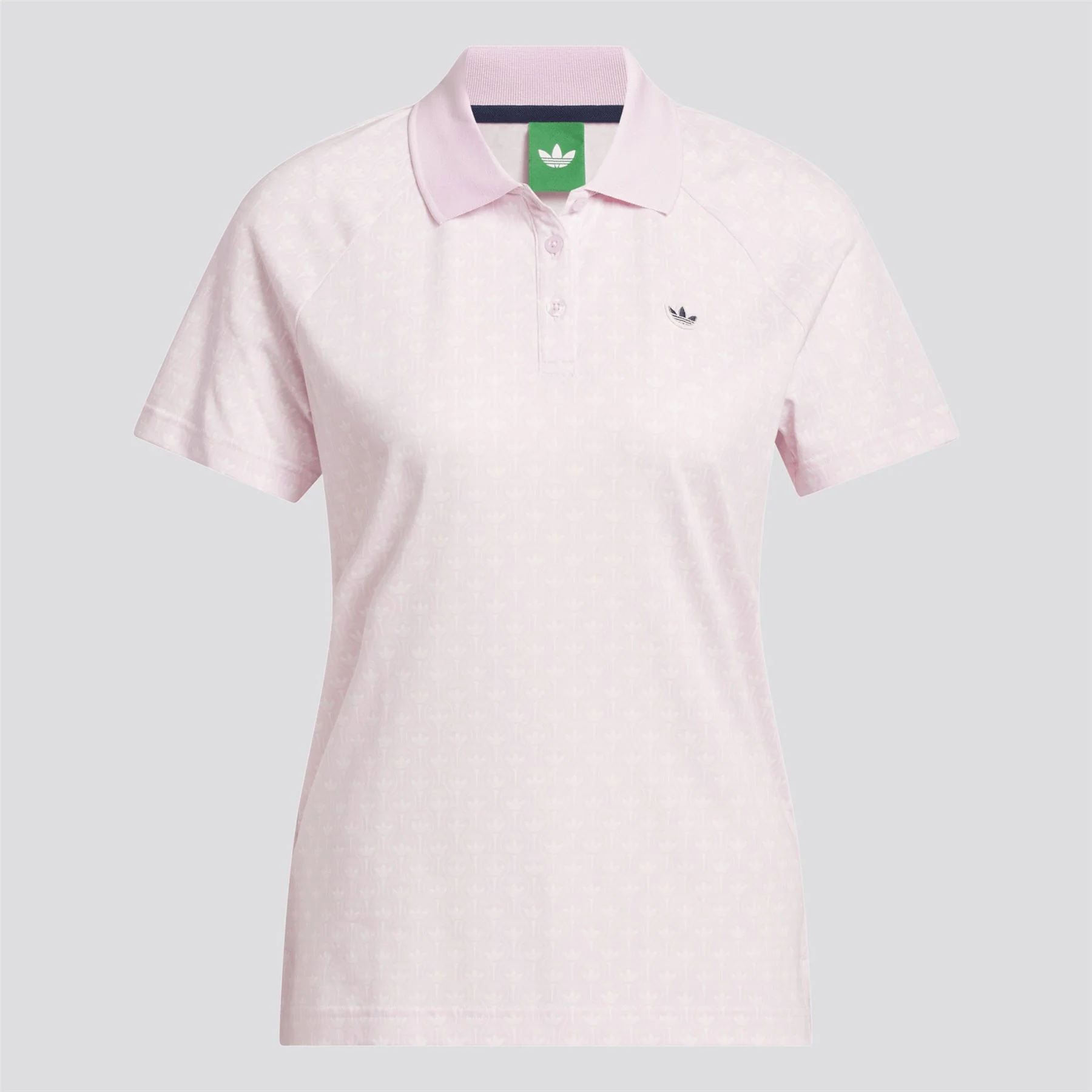 Womens Originals All Over Trefoil Polo Clear Pink/Chalk White - Image 6