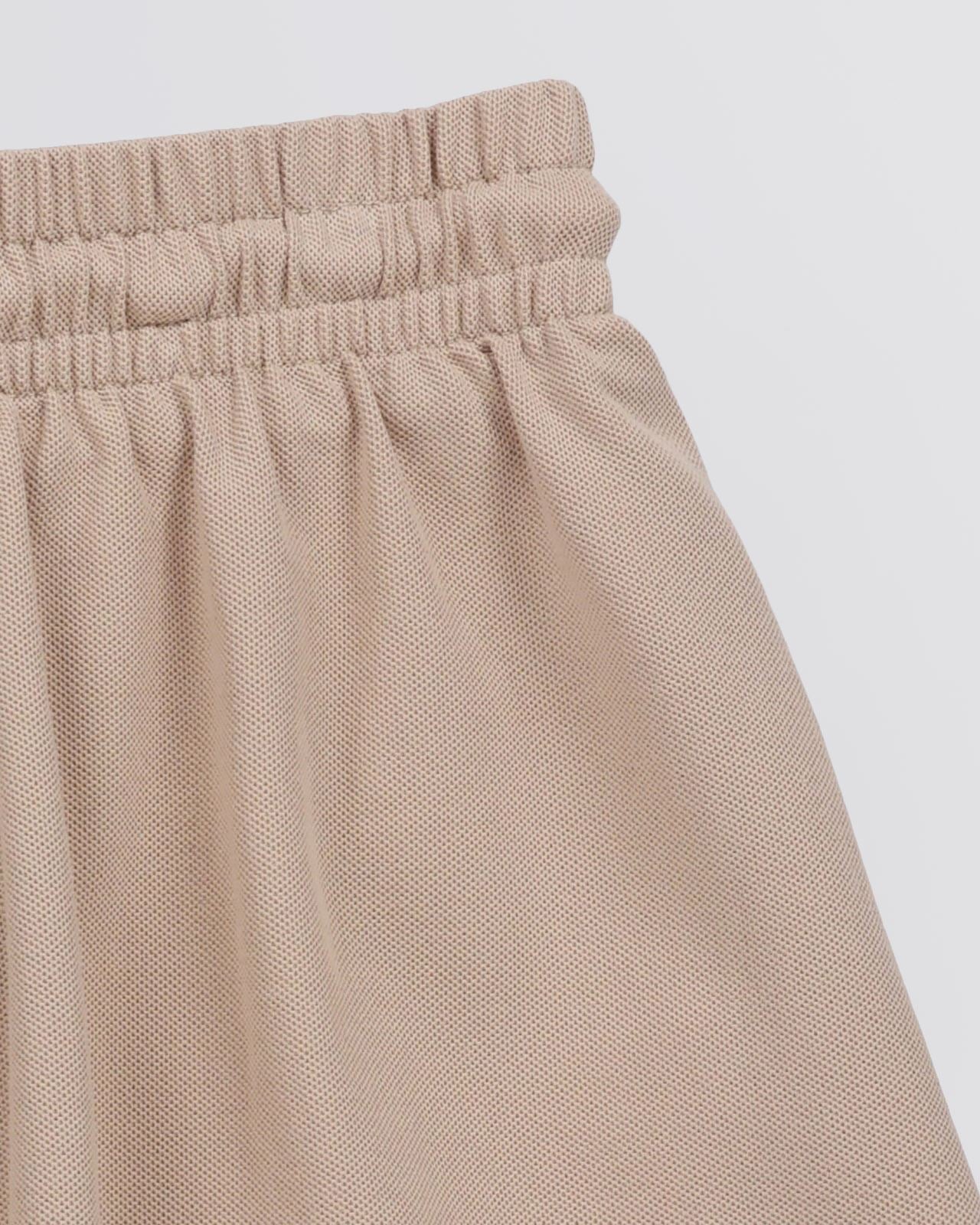 Womens Preppy Pique Mini Skirt Tan/Chocolate - Image 5