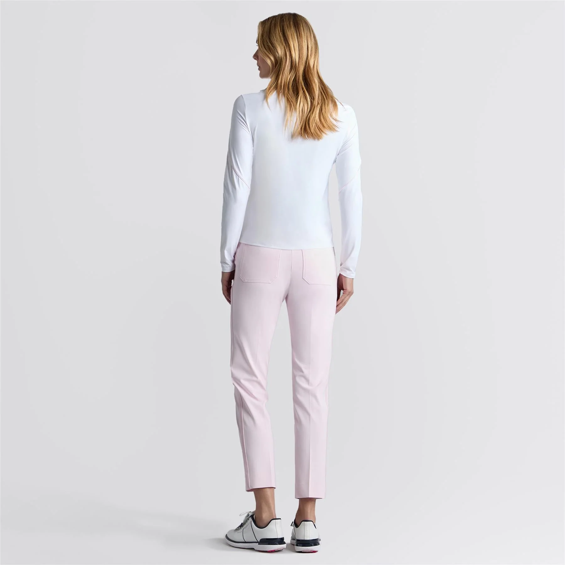 Womens Stretch Performance Twill Straight Leg Pants Blush - Image 4
